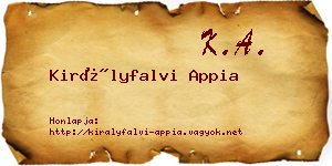 Királyfalvi Appia névjegykártya